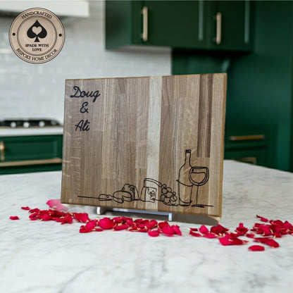 Solid Wood Cheese Board - Personalised Cheese Board - Custom made Cheese Board-Valentines Gift