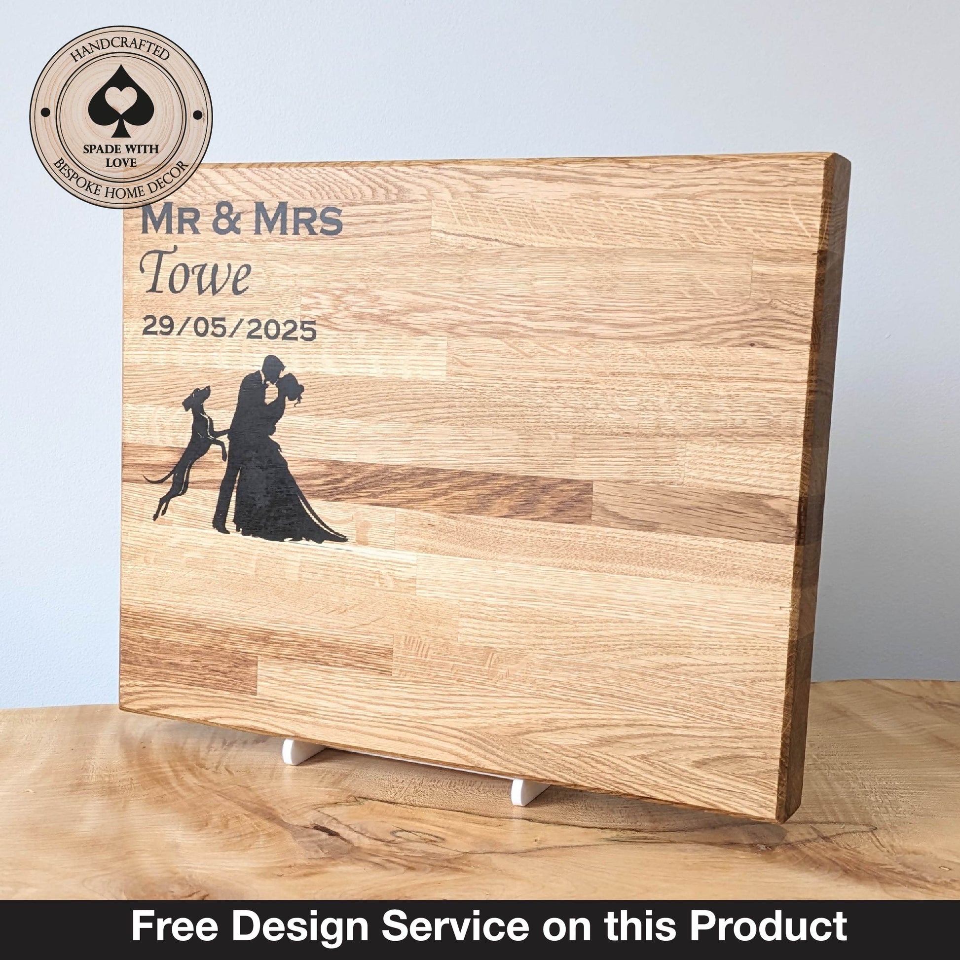 Solid Wood Chopping Board - Wedding Gifts - Personalised Wedding Gift - Personalised Chopping Board