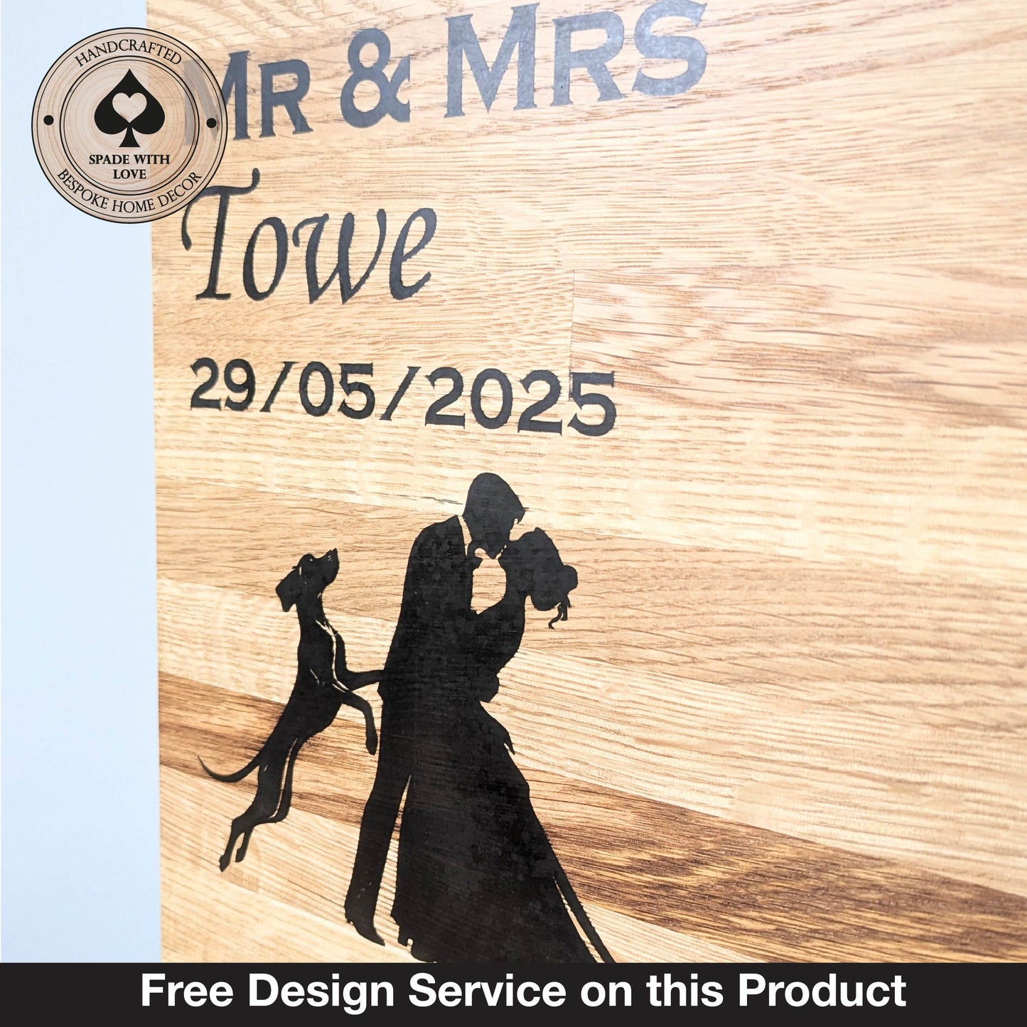 Solid Wood Chopping Board - Wedding Gifts - Personalised Wedding Gift - Personalised Chopping Board
