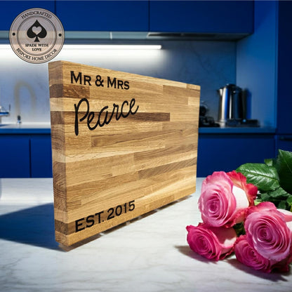 Solid Wood Chopping Board - Weeding Anniversary Gift - Personalised Valentines Gift