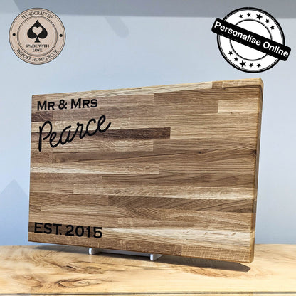 Solid Wood Chopping Board - Weeding Anniversary Gift - Personalised Wedding Anniversary Gift 