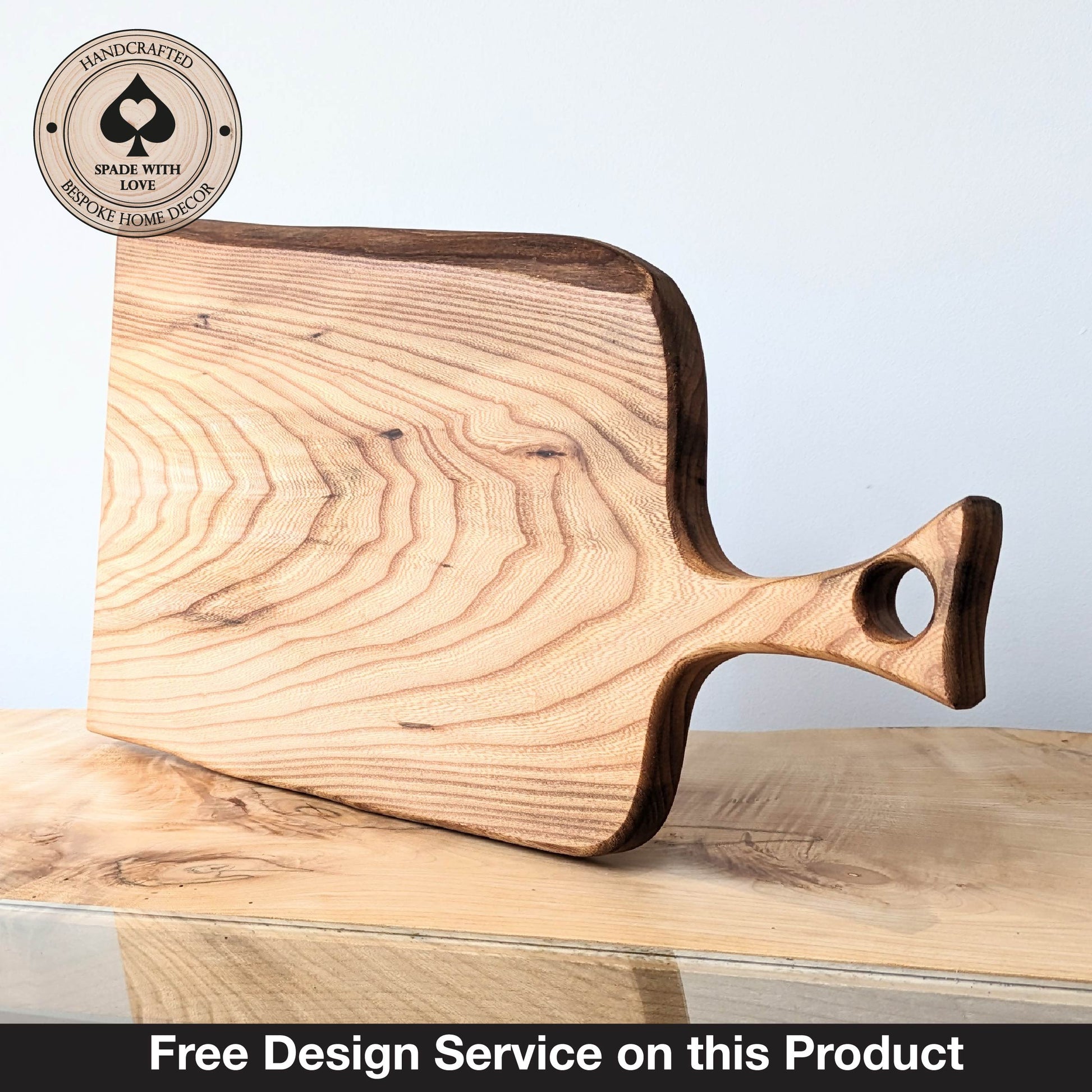 Solid Wood Serving Board - Personalised Serving Board - Custom Wooden Serving Board - Custom Design Serving Board Elm Wood