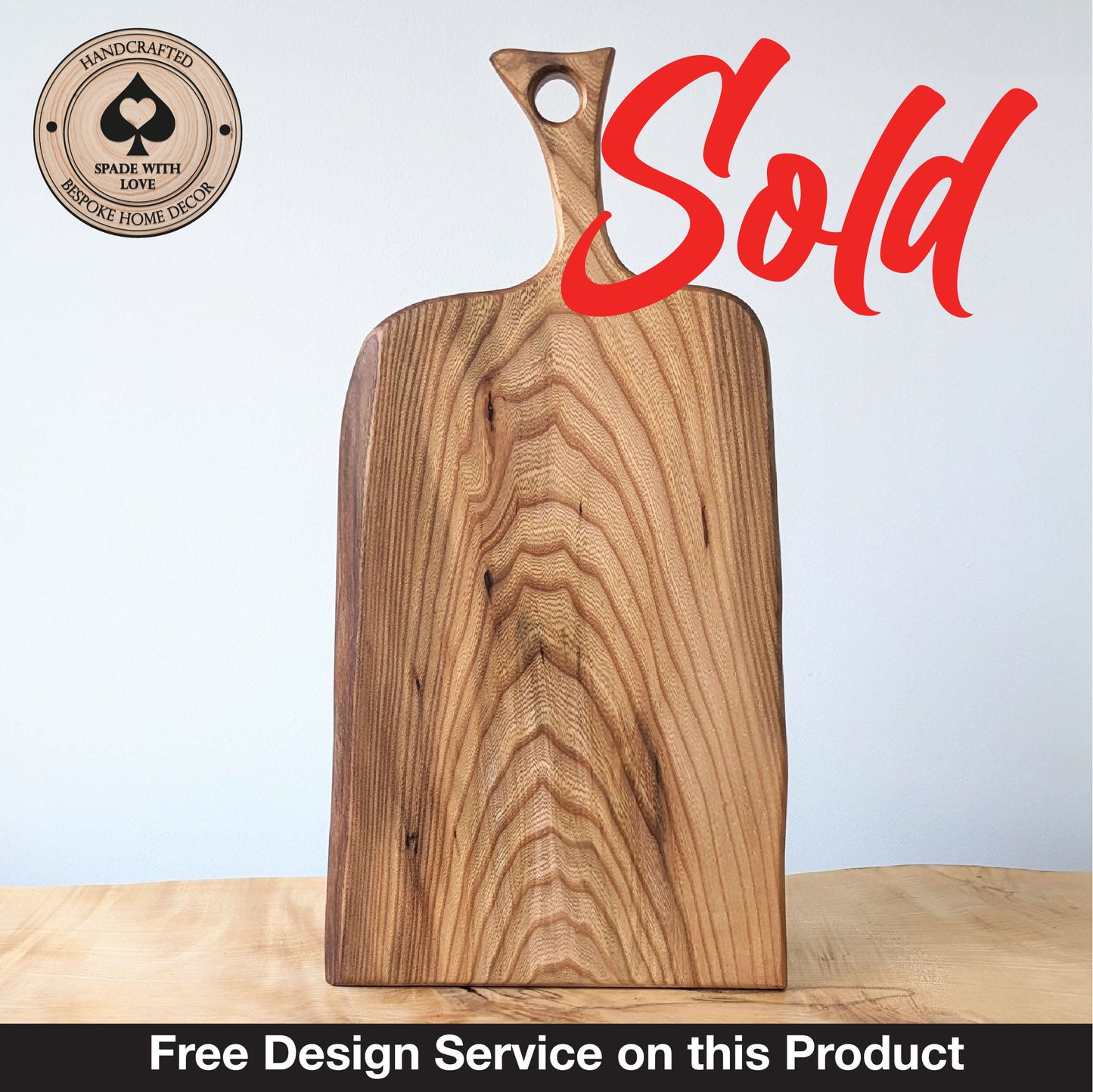 Solid Wood Serving Board - Personalised Serving Board - Custom Wooden Serving Board - Custom Design Serving Board Elm Wood