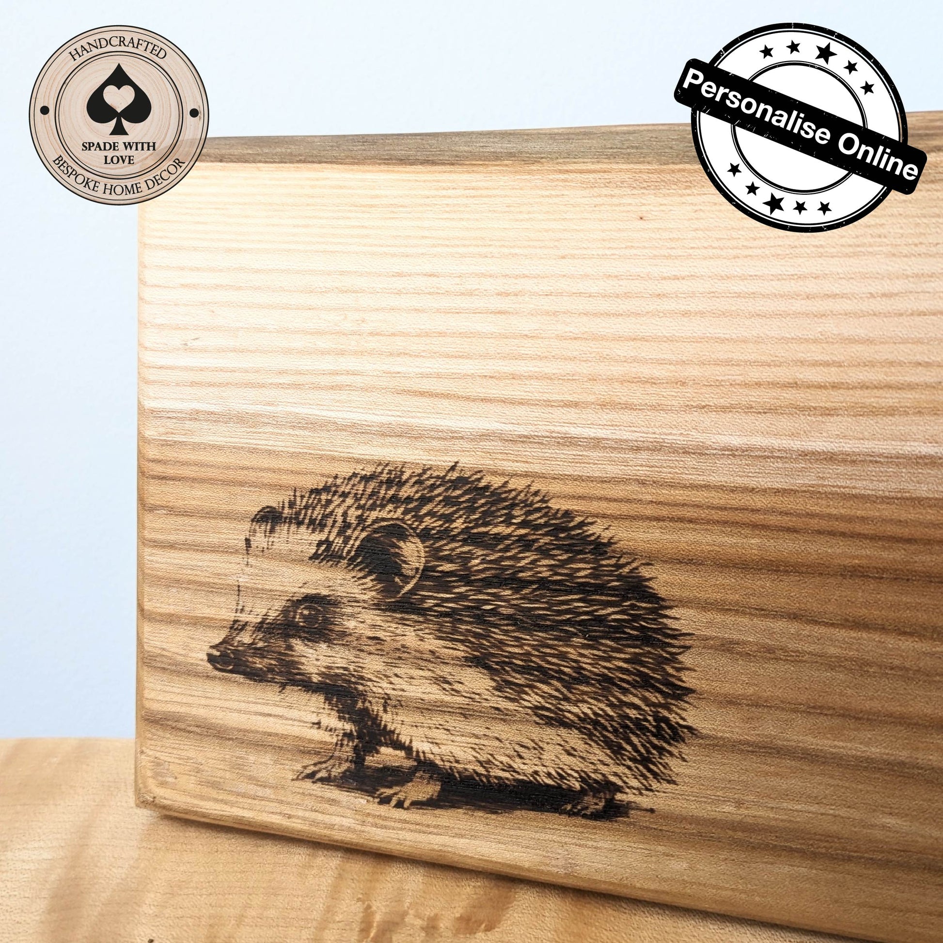 Solid Wood Serving Board - Personalised Serving Board - Custom Wooden Serving Board - Add your Name Board - hedgehog Serving Board