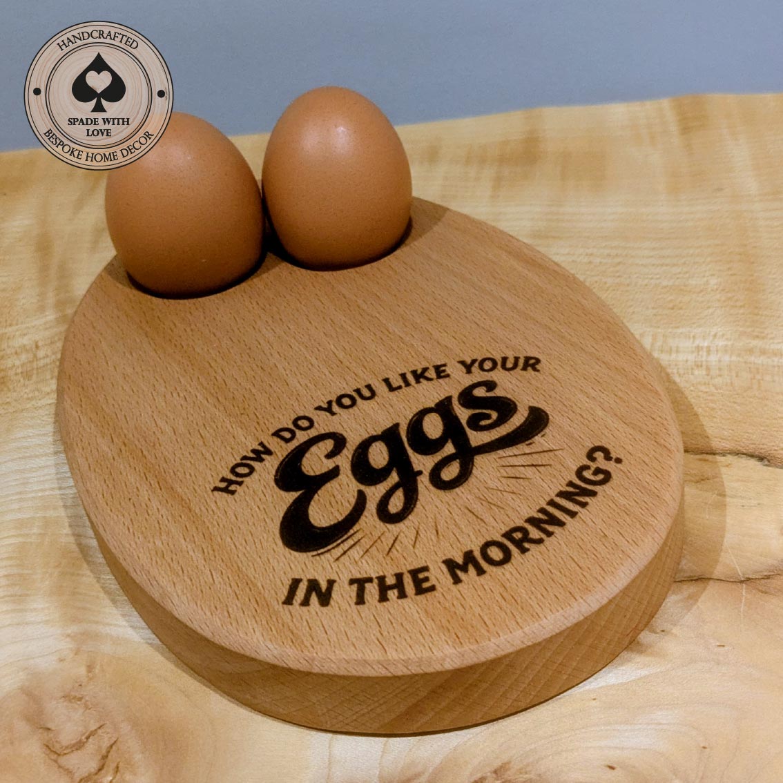 Wooden Egg and Toast Holder - Perosnalised egg holders - Custom wooden egg holders