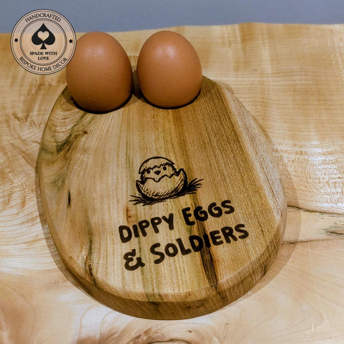 Wooden Egg and Toast Holder - Perosnalised egg holders - Custom wooden egg holders