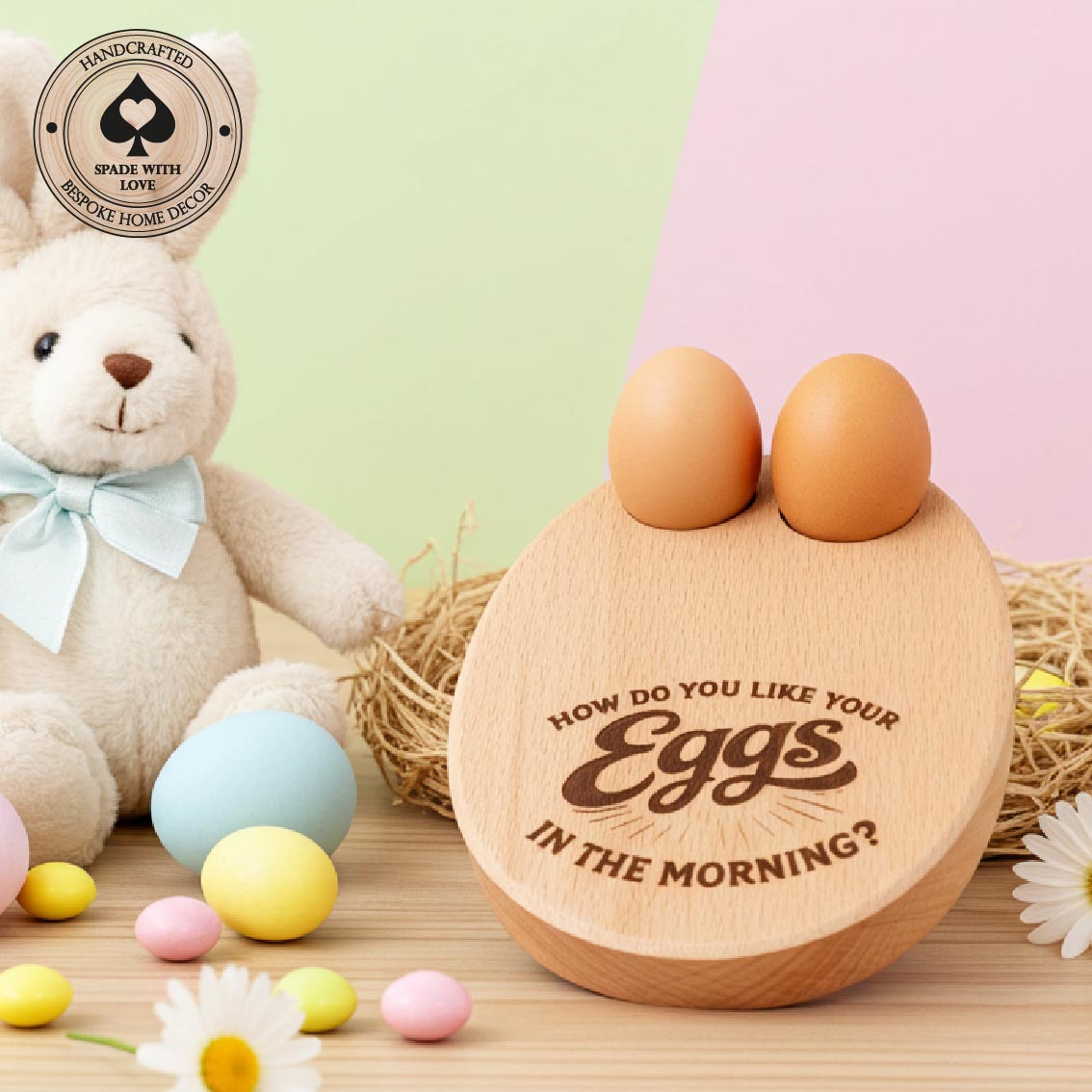 Wooden Egg and Toast Holder - Perosnalised egg holders - Custom wooden egg holders. Easter Gifts